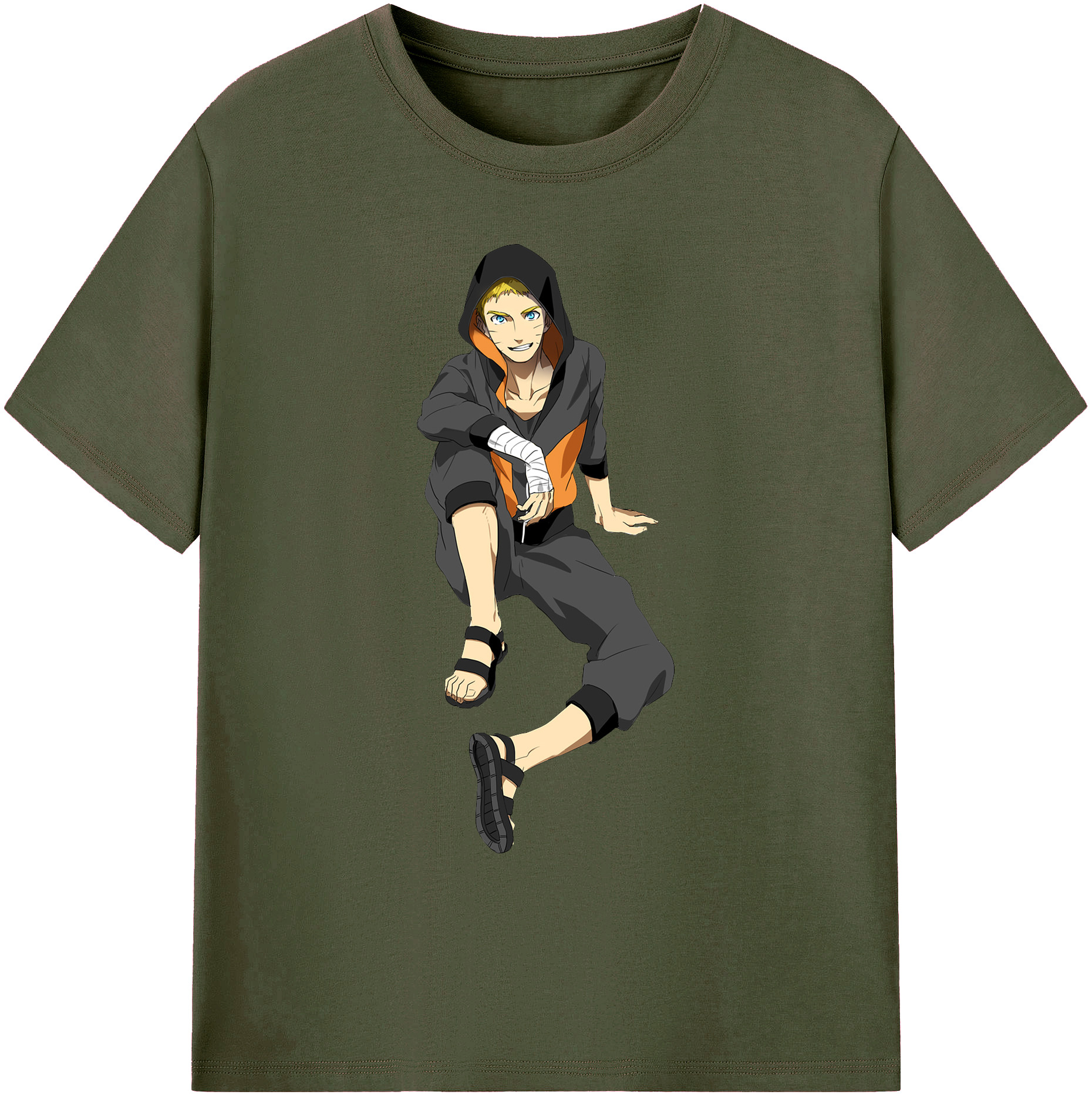 （画像用） NARUTO -ナルト- うずまき ナルト Uzumaki Naruto 綿100％ メンズ半袖Tシャツ｜肌触りやわらか＆通気性